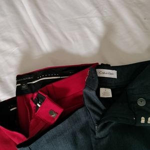 Women's Slacks 2 pairs red Banana Republic & navy blue Calvin Klein size 4
